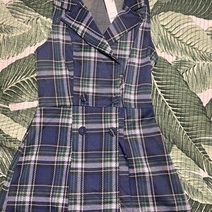 Plaid Double-Breasted Dress